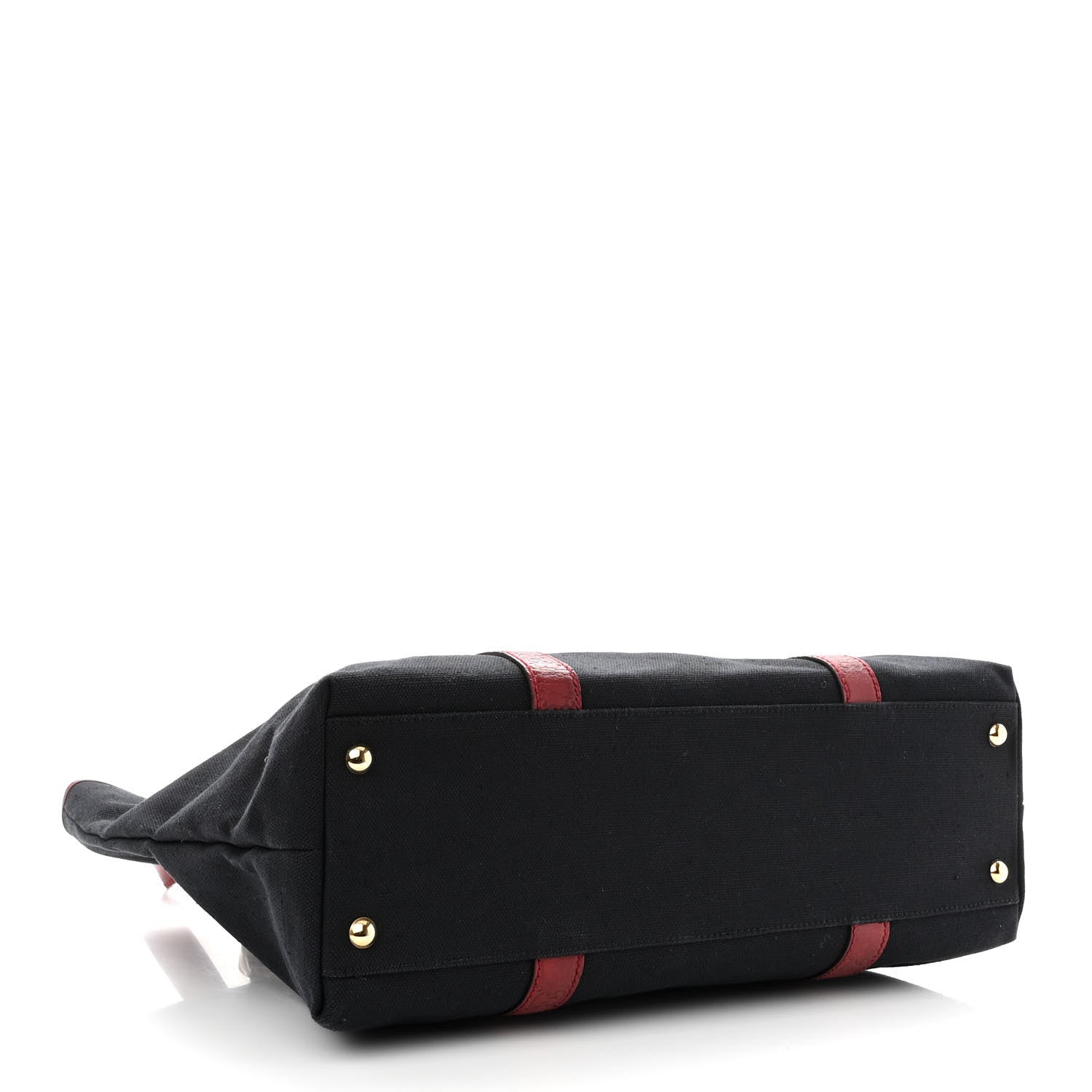 Gucci Guccissima Canvas Large Tote Black Dark Red 4 of 11