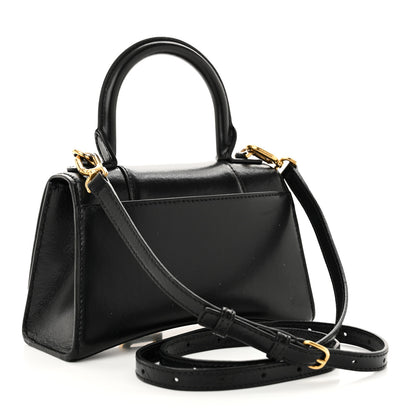 Balenciaga Shiny Box Calfskin Hourglass Top Handle Bag XS Black 3 of 9