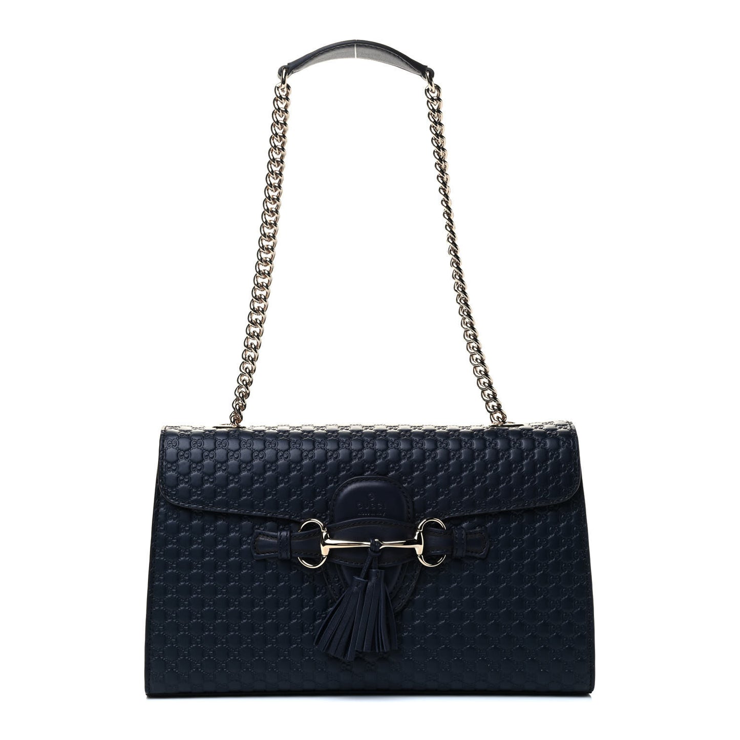 Soft Microguccissima Medium Emily Chain Shoulder Bag Blue