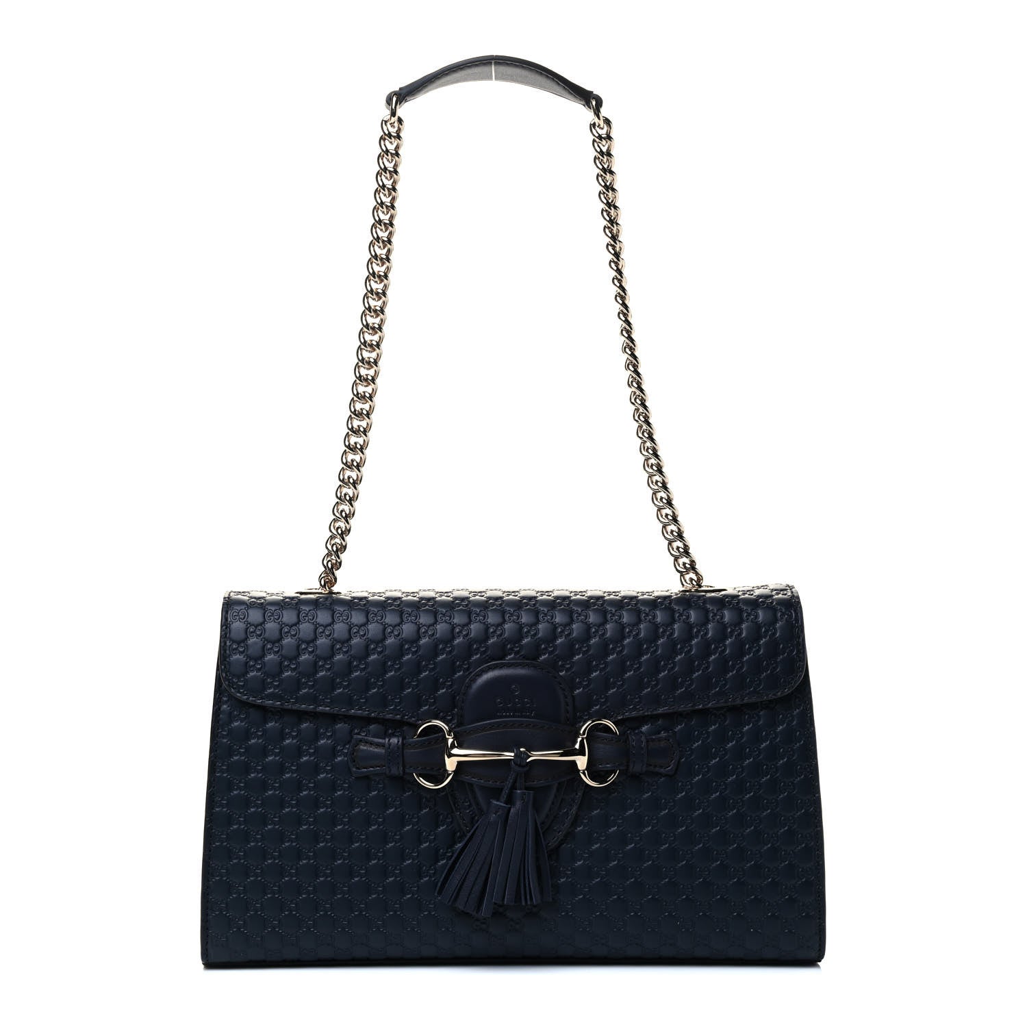 Gucci Soft Microguccissima Medium Emily Chain Shoulder Bag Blue 1 of 4