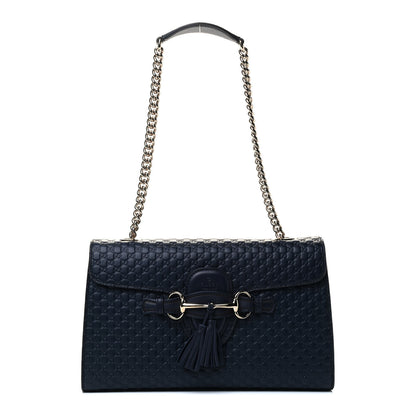 Gucci Soft Microguccissima Medium Emily Chain Shoulder Bag Blue 1 of 4