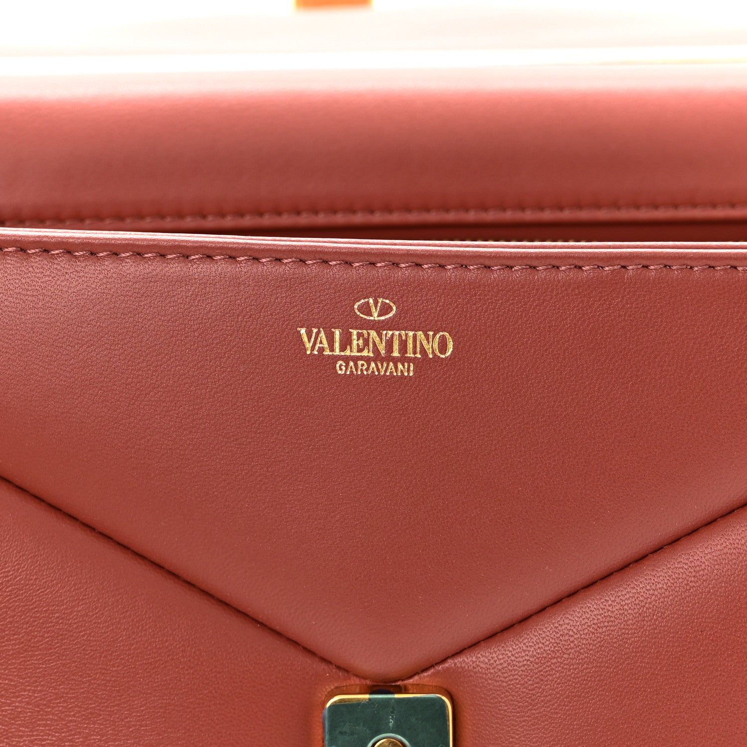 Valentino Garavani Nappa Small One Stud Top Handle Bag Gingerbread 6 of 10