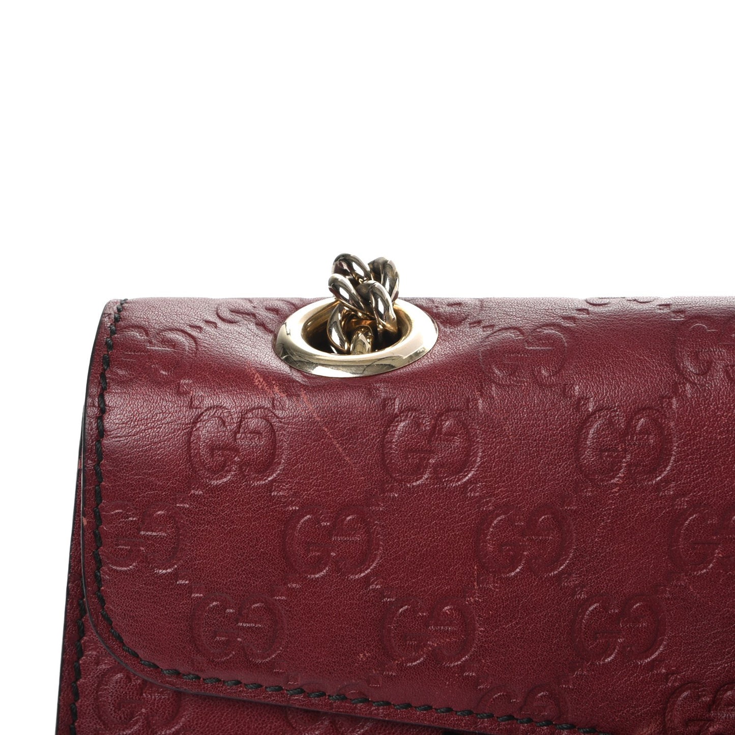 Soft Guccissima Medium Emily Chain Shoulder Bag Classic Ruby