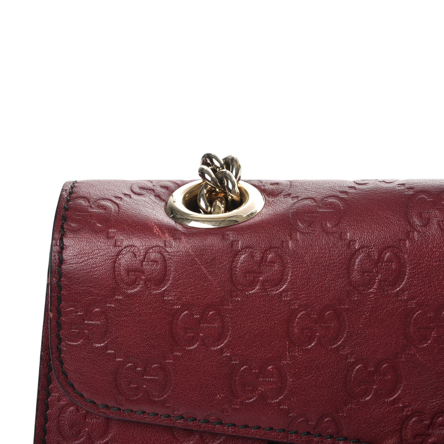 Gucci Soft Guccissima Medium Emily Chain Shoulder Bag Classic Ruby 10 of 12