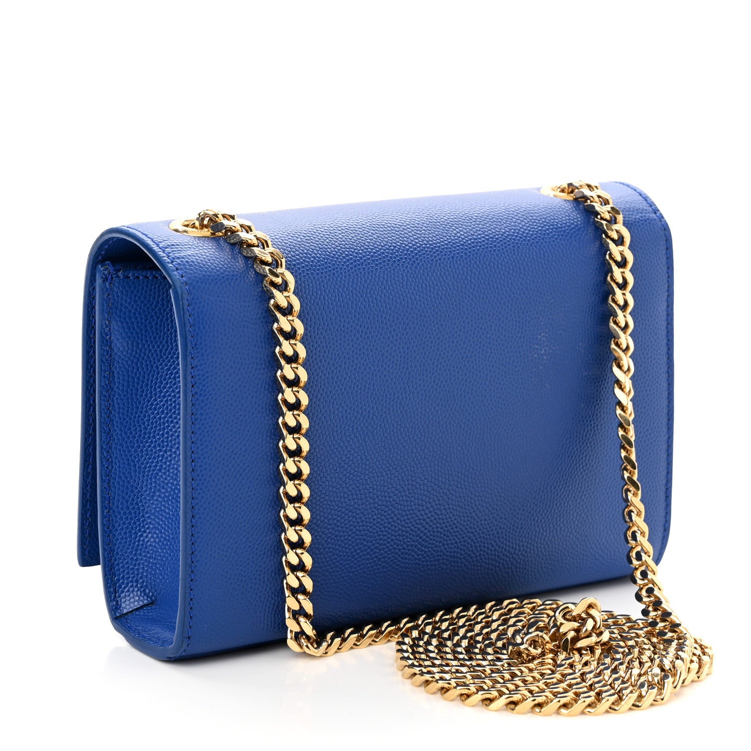 Saint Laurent Grain De Poudre Small Classic Monogram Kate Satchel Royal Blue 3 of 12