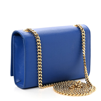 Saint Laurent Grain De Poudre Small Classic Monogram Kate Satchel Royal Blue 3 of 12