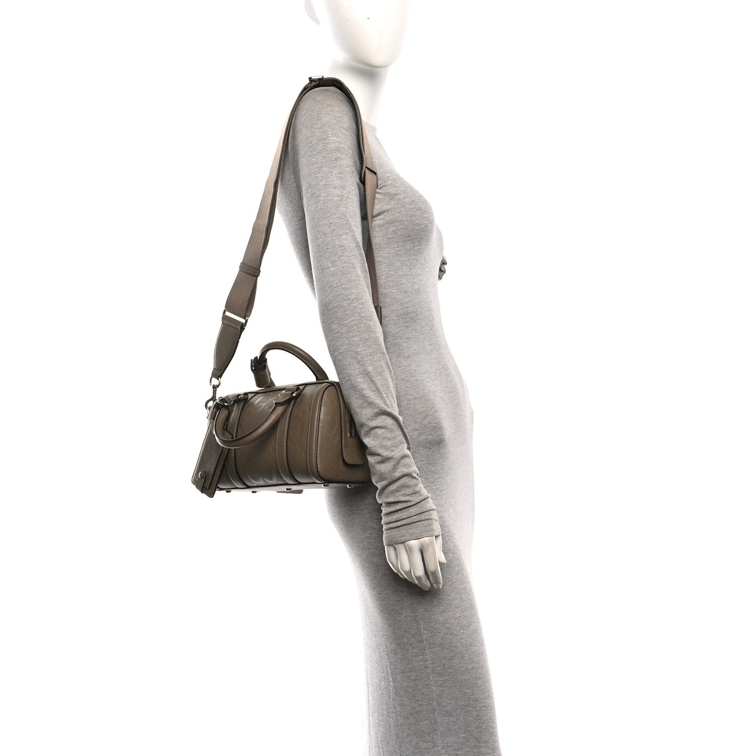 Gucci Piuma Calfskin Jumbo GG Embossed Mini Duffle Bag Good Taupe 2 of 11