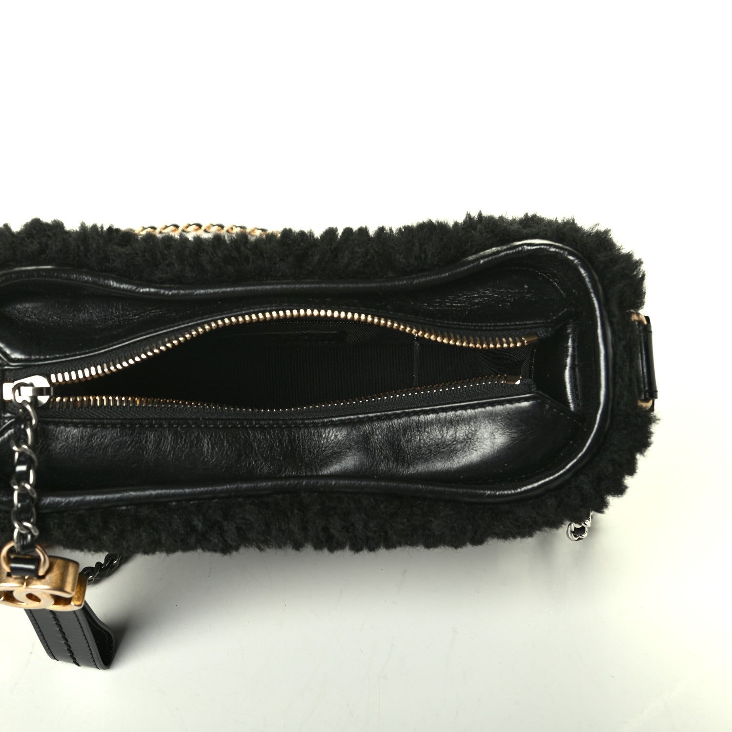 Chanel Shearling Small Gabrielle Hobo Black 4 of 7