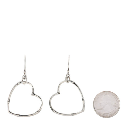 John Hardy Sterling Silver Bamboo Heart Earrings 2 of 4
