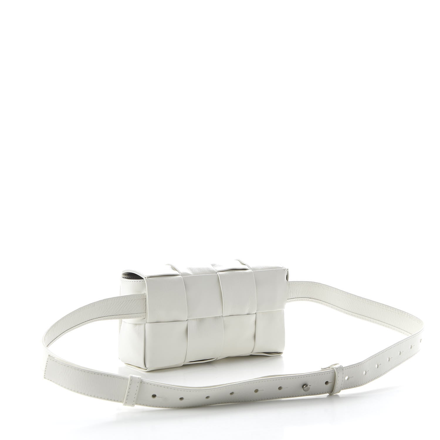 Bottega Veneta Paper Calfskin Intrecciato Cassette Belt Bag White 3 of 9