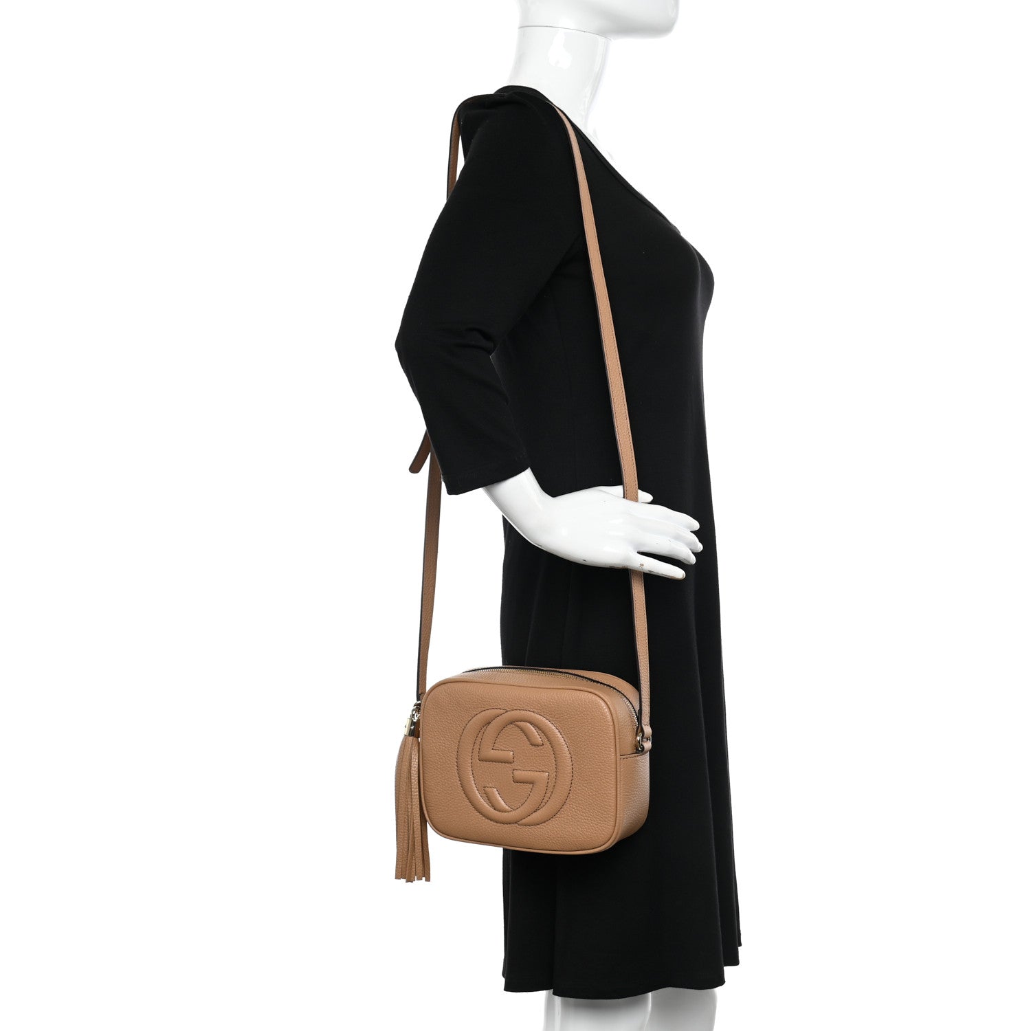 Gucci Pebbled Calfskin Small Soho Disco Bag Camelia 2 of 11