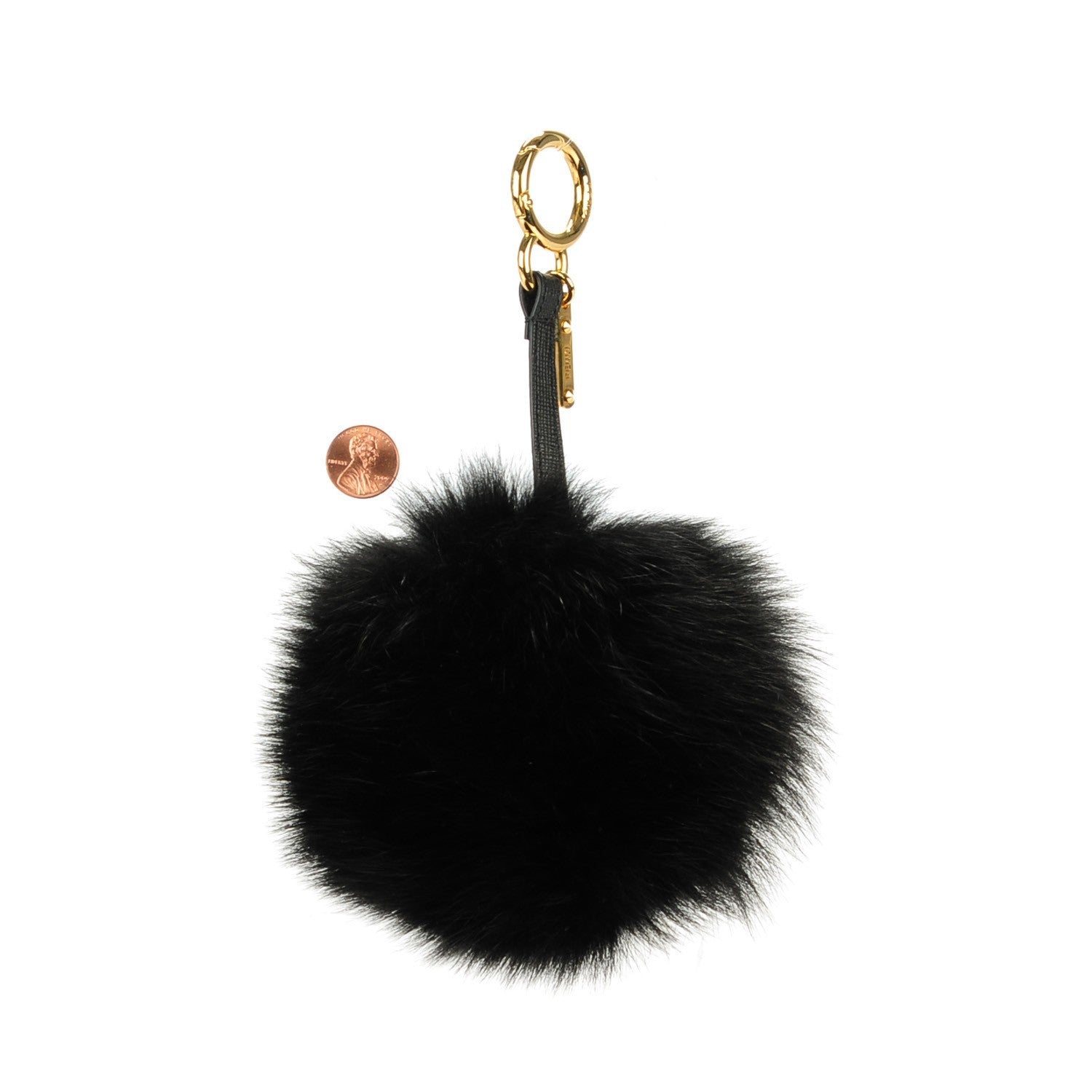 Fendi Fox Fur Pom Pom Bag Charm Black 2 of 4