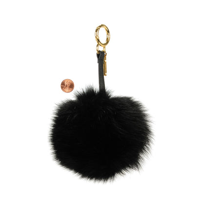 Fendi Fox Fur Pom Pom Bag Charm Black 2 of 4