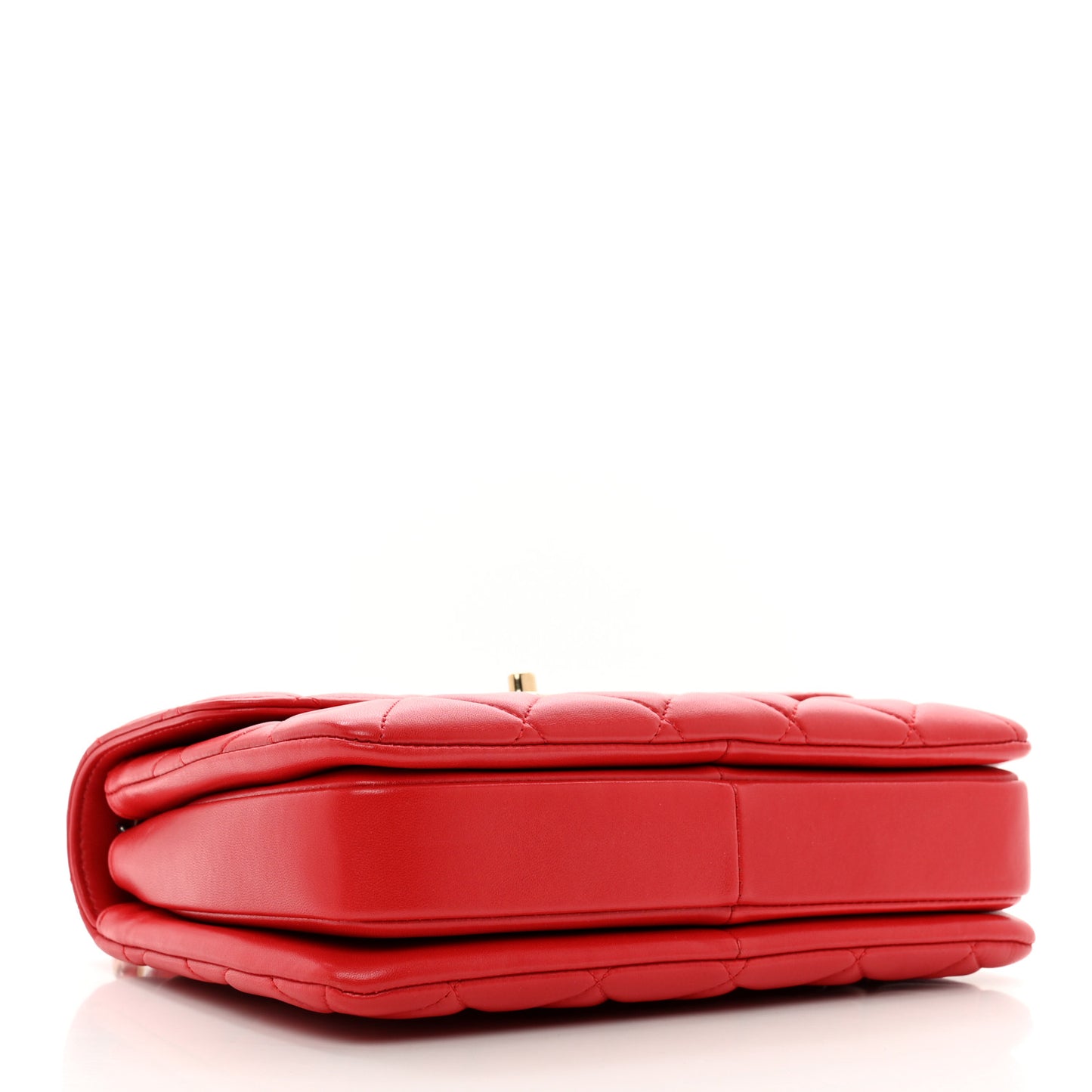 Lambskin Quilted Small Trendy CC Flap Dual Handle Bag Red