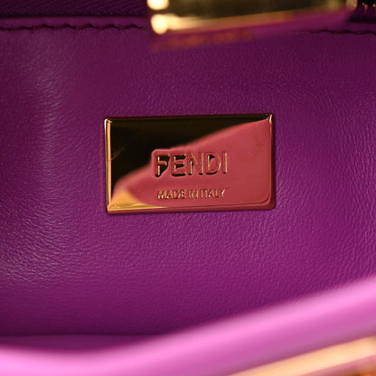 Fendi Vitello Seta Nappa Plexiglass Bi-Color Mini Peekaboo Iconic Satchel Bouganville Sand 7 of 10