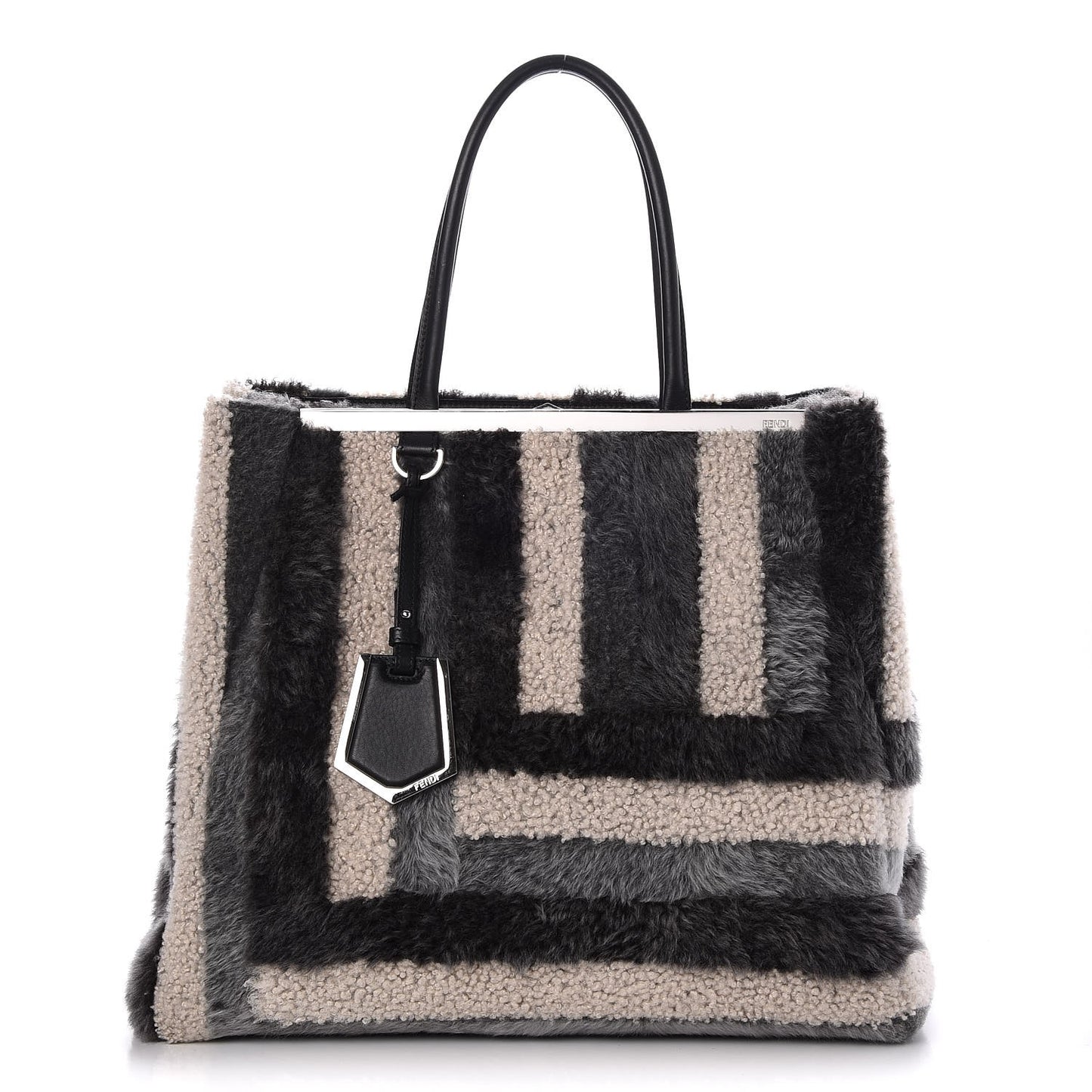 Shearling Large 2Jours Tote Light Blue Grey