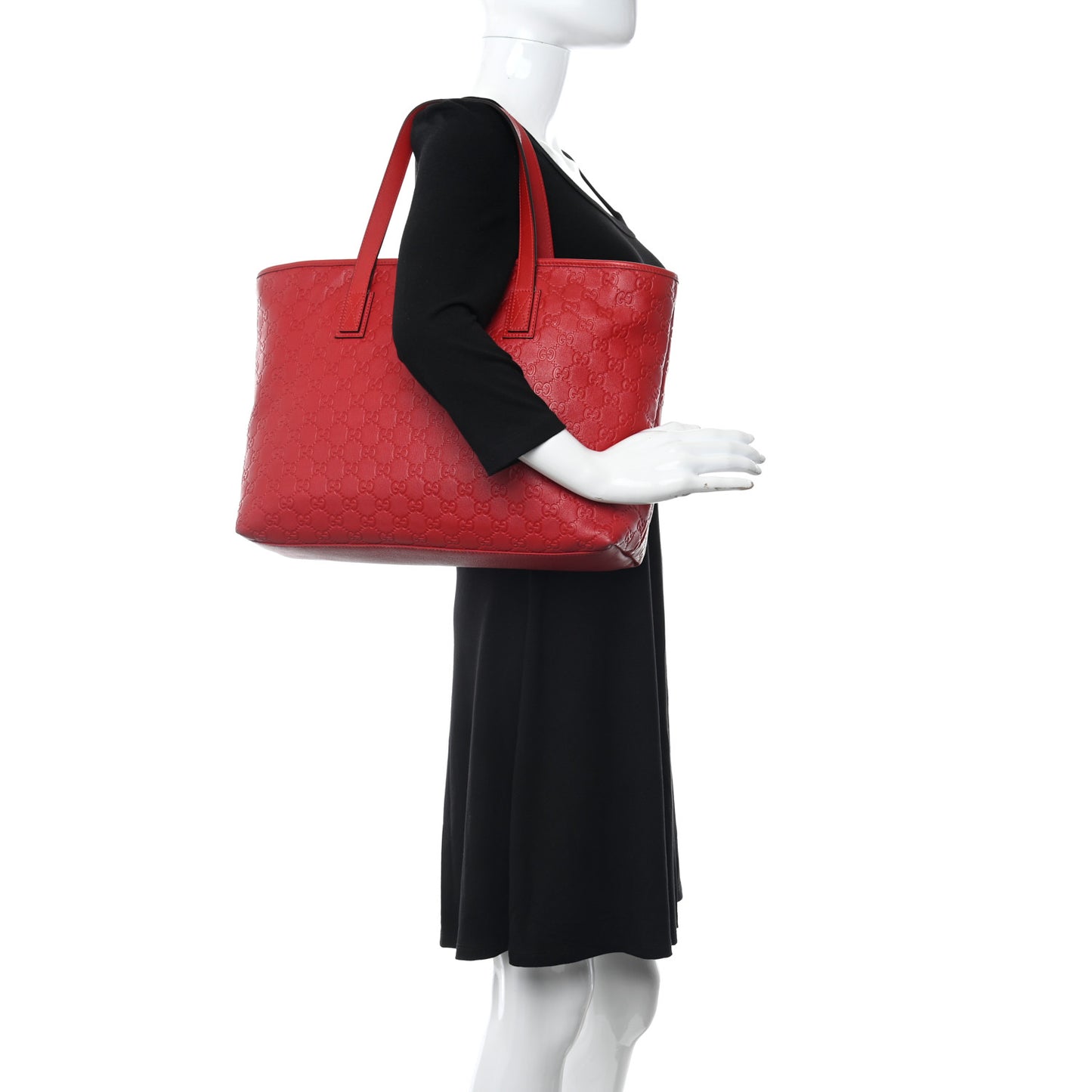Guccissima Medium Zippered Shopping Tote Red