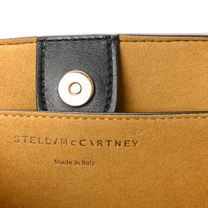 Stella McCartney Eco Alter Nappa Perforated Logo Double Top Handle Crossbody Bag Black 6 of 9