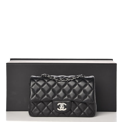 Chanel Lambskin Quilted Mini Rectangular Flap Black 8 of 8