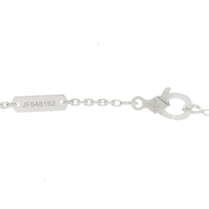 Van Cleef & Arpels 18K White Rose Gold Diamond Guilloche Vintage Alhambra Pendant Necklace 5 of 6