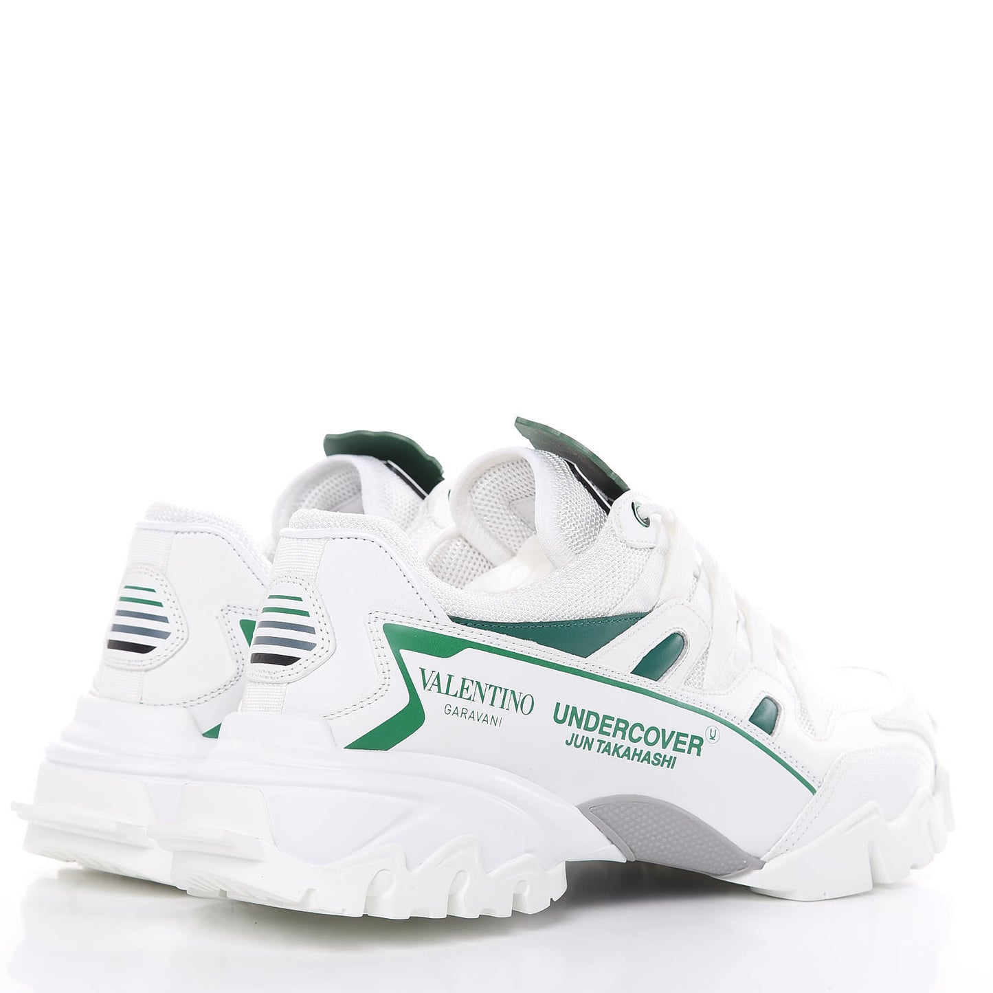 X UNDERCOVER Calfskin Mens Climbers Sneakers 40 White Smeraldo