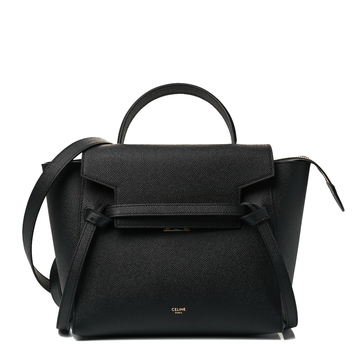 Grained Calfskin Micro Belt Bag Black