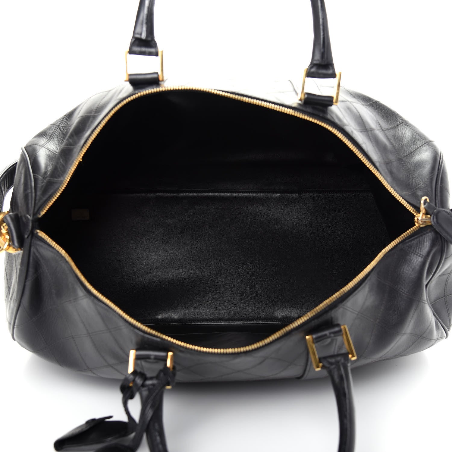 Chanel Calfskin Stitched CC Boston Black 4 of 9