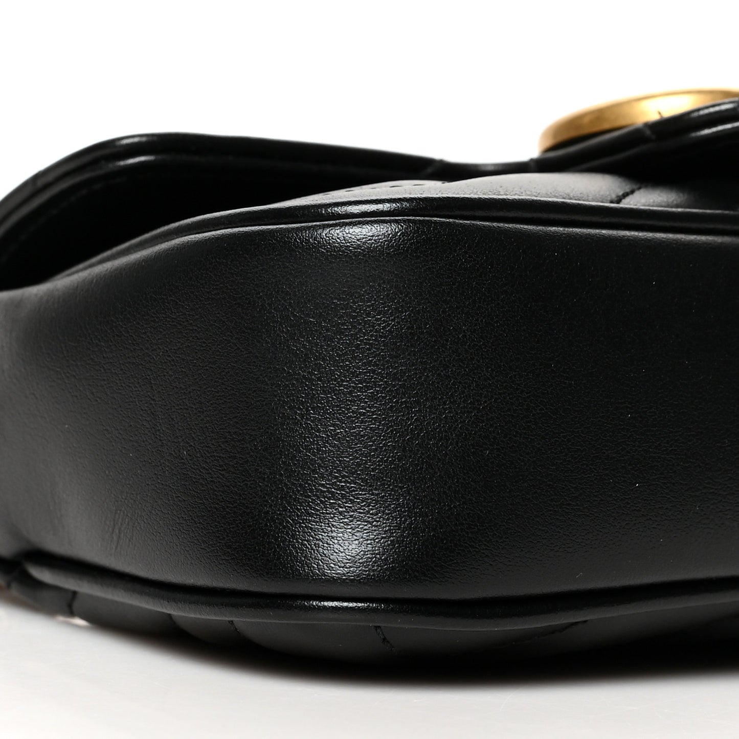 Calfskin Matelasse Super Mini GG Marmont Shoulder Bag Black
