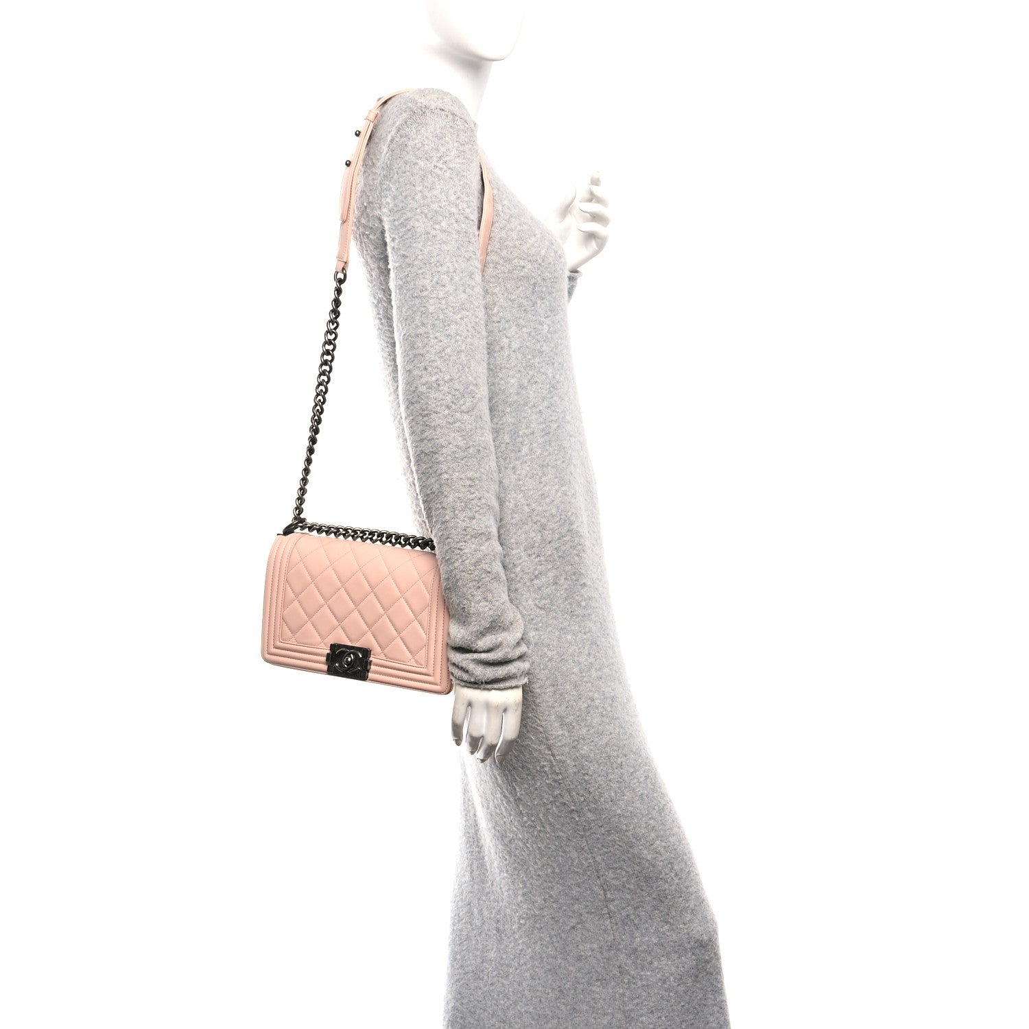 Chanel Lambskin Quilted Medium Boy Flap Light Pink 3 of 19