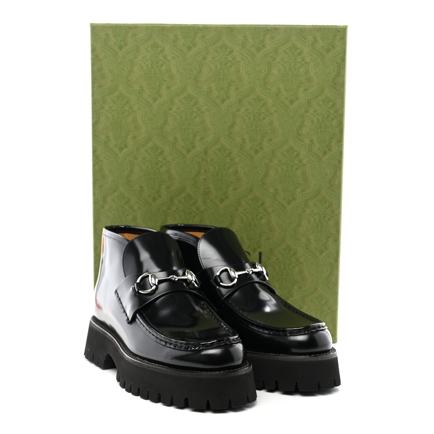 Gucci Cordovan Lux Womens Horsebit Platform Ankle Boots 38.5 Black 10 of 10