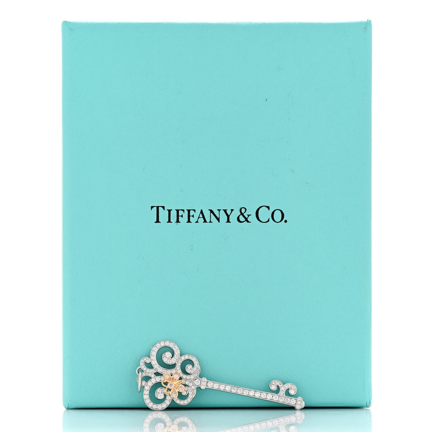 Platinum 18K Rose Gold Diamond Enchant Butterfly Key Pendant