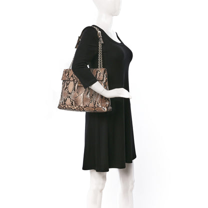 Fendi Snakeskin Forever Maxi Baguette Beige 2 of 12