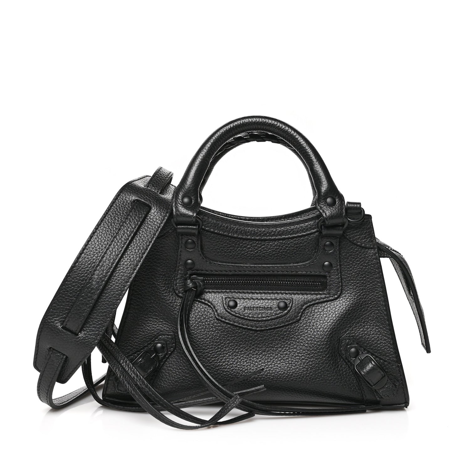 Grained Calfskin Neo Classic Black Hardware Mini City Black