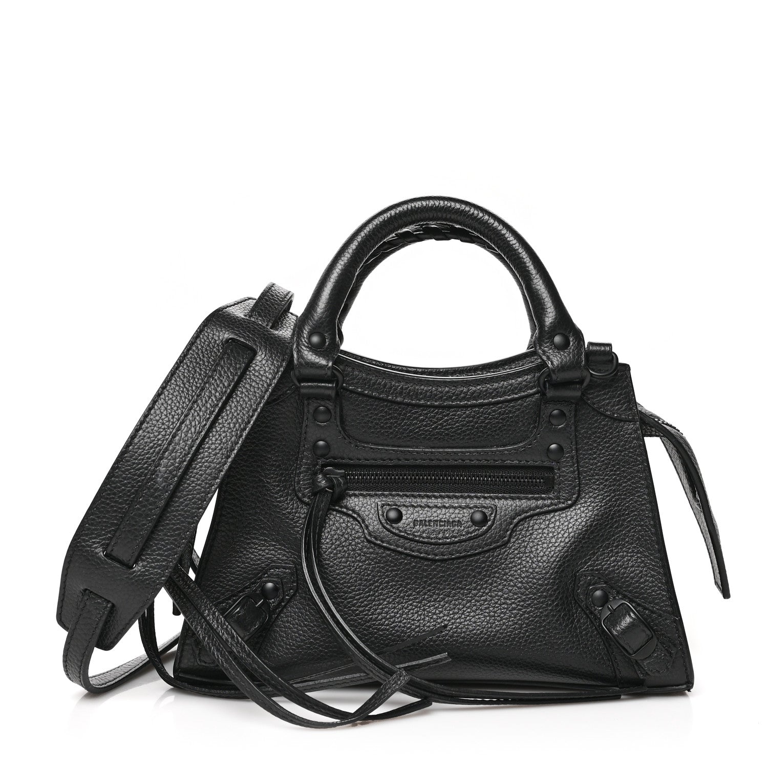 Balenciaga Grained Calfskin Neo Classic Black Hardware Mini City Black 1 of 7