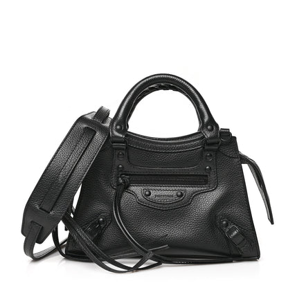 Balenciaga Grained Calfskin Neo Classic Black Hardware Mini City Black 1 of 7