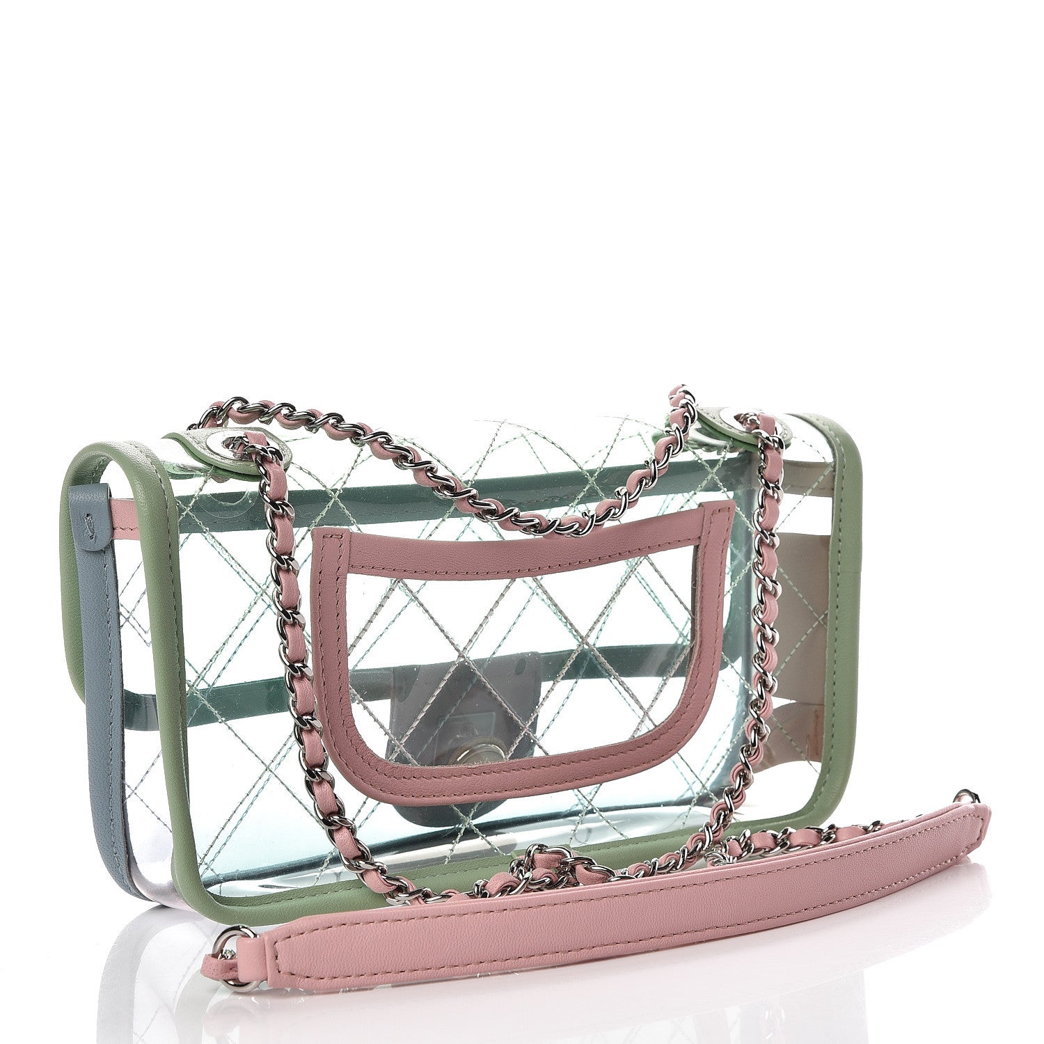Chanel Lambskin PVC Quilted Mini Coco Splash Flap Blue Green 3 of 10