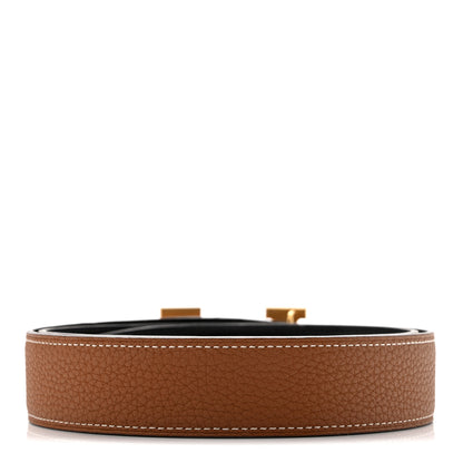 Hermes Box Togo 32mm H Belt 80 Black Gold 2 of 8