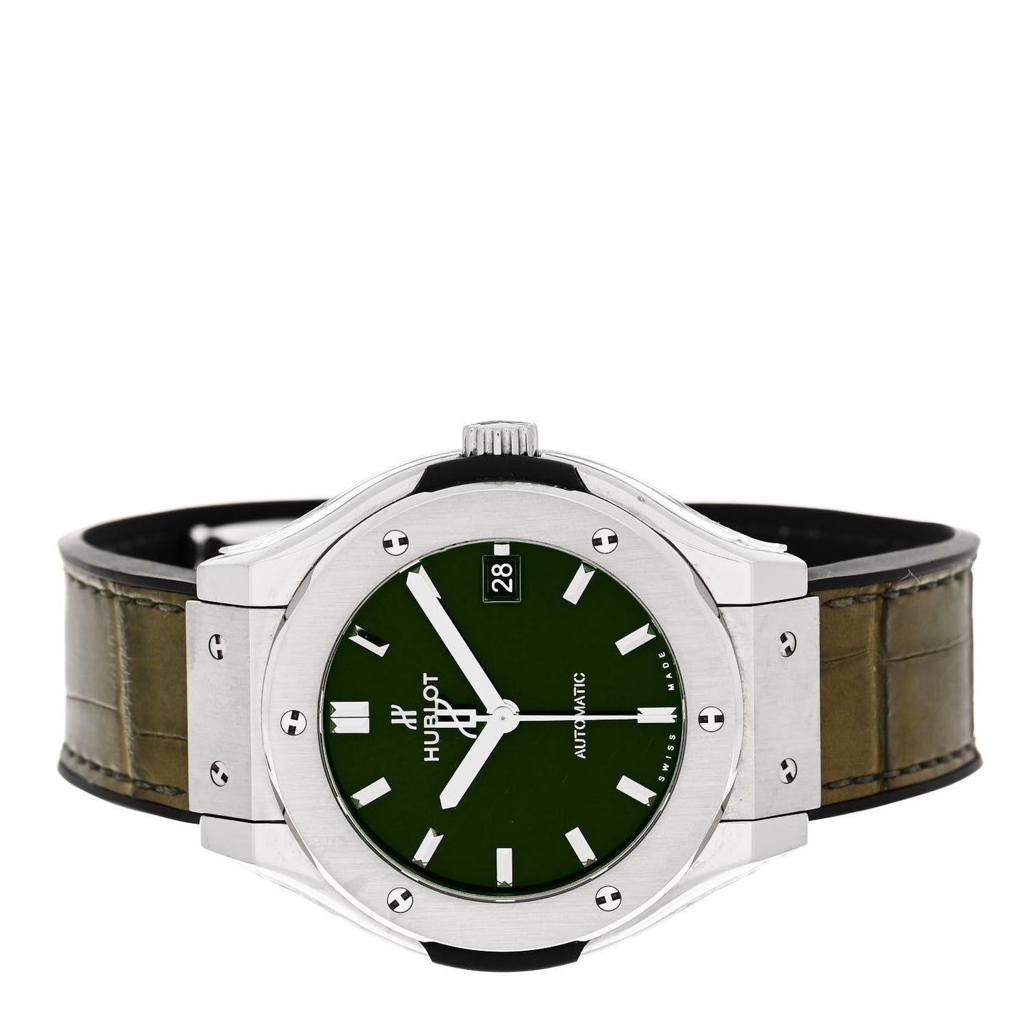 Titanium Alligator 38mm Classic Fusion Automatic Watch Green 565.NX.8970.LR