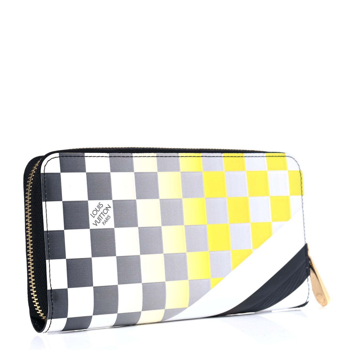 Epi Damier Race Zippy Wallet Black Yellow