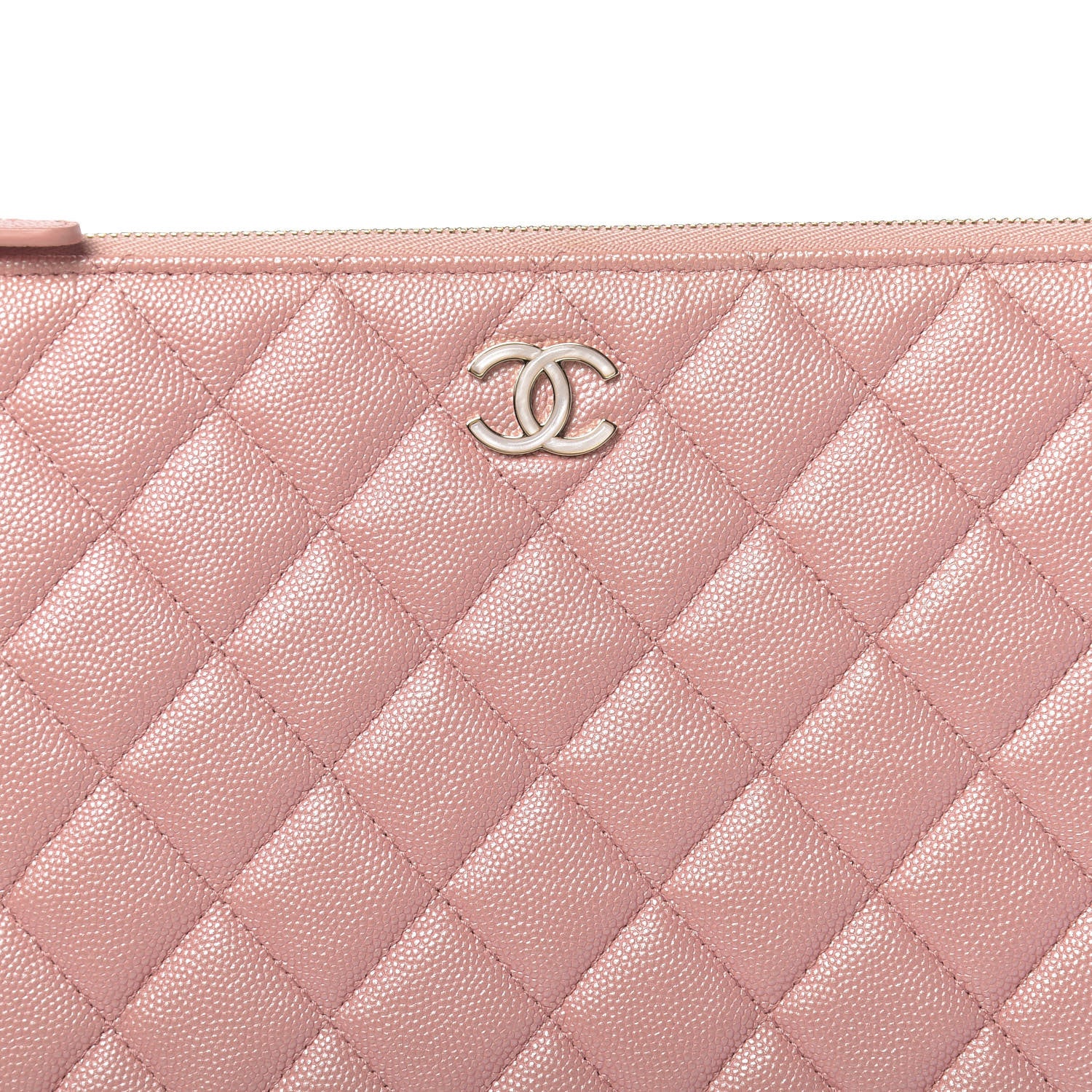 Chanel Iridescent Caviar Quilted Medium Cosmetic Case Rose Pink 8 of 9