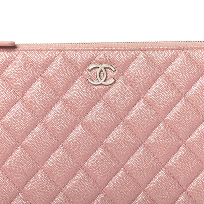 Chanel Iridescent Caviar Quilted Medium Cosmetic Case Rose Pink 8 of 9