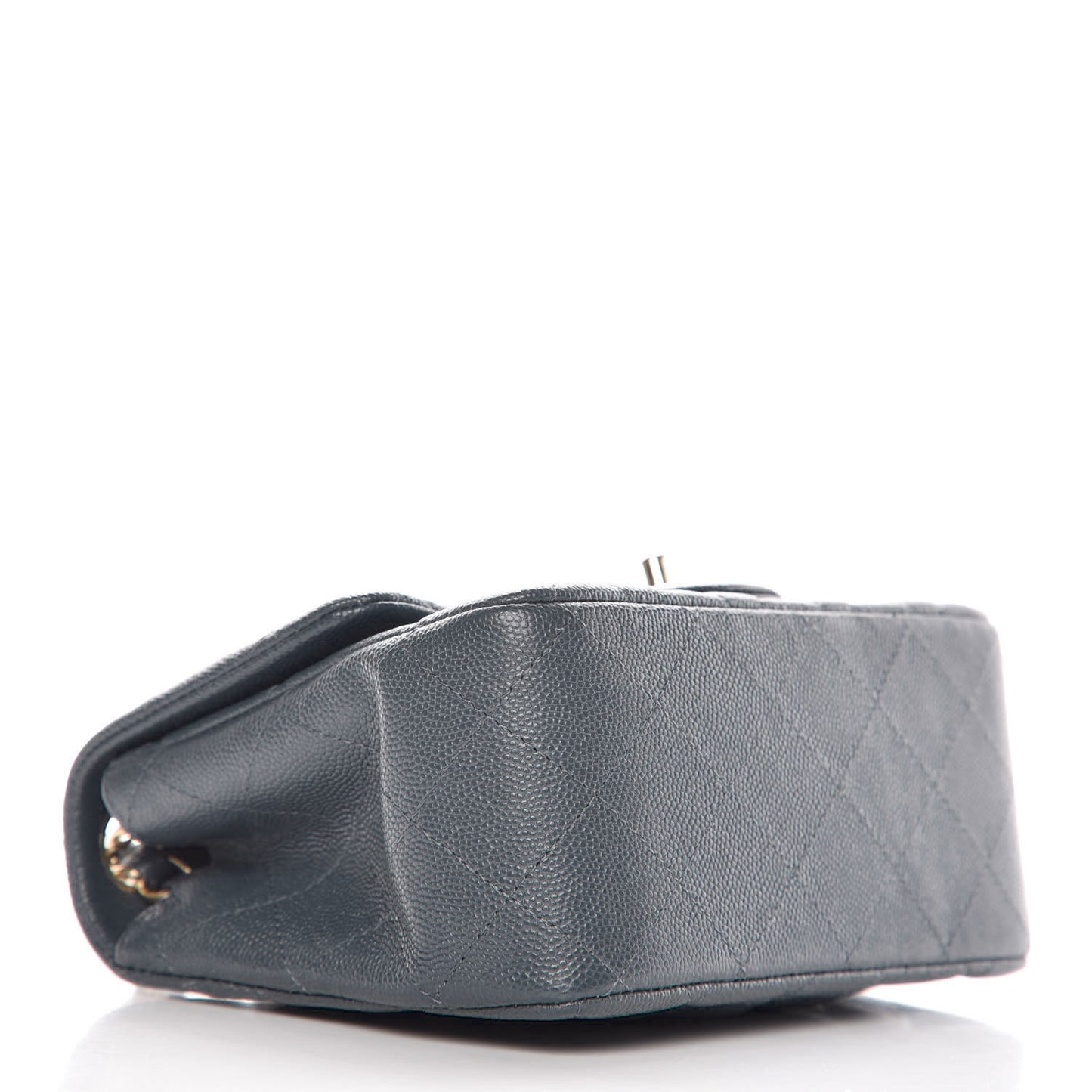 Caviar Quilted Mini Square Flap Dark Grey