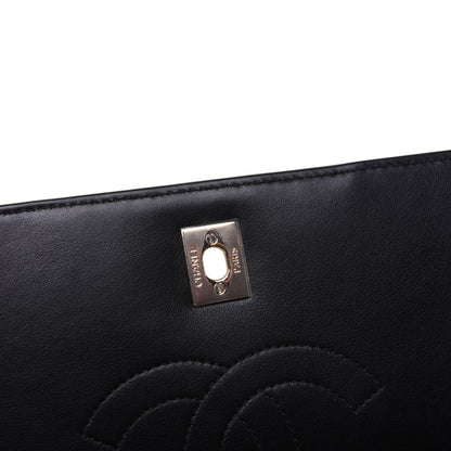 Chanel Calfskin Chevron Quilted Medium Statement Flap Black 11 of 17
