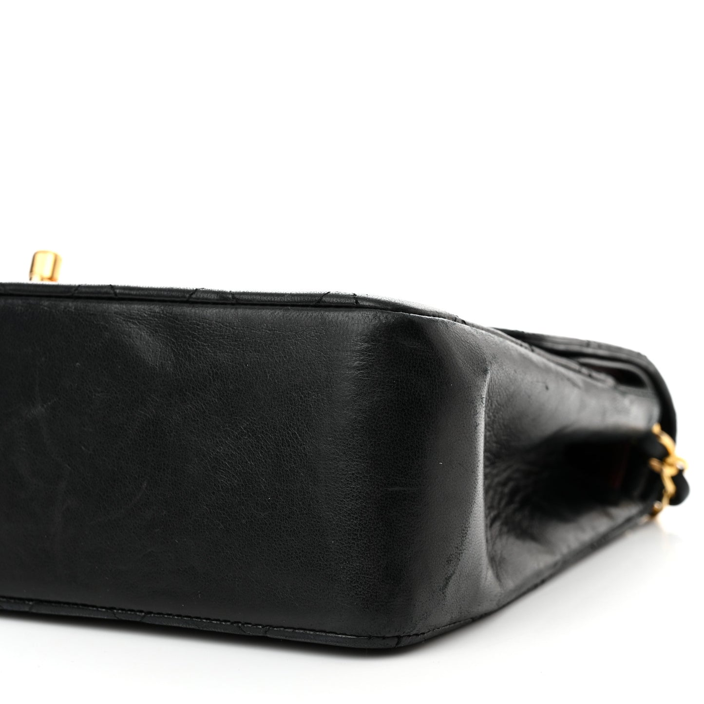 Lambskin Quilted Medium Double Flap Black