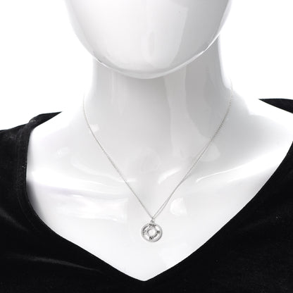 Tiffany 18K White Gold Diamond Small Atlas Open Pave Pendant Necklace 2 of 6