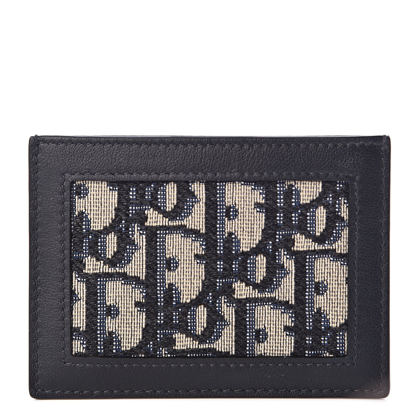 Calfskin Oblique Card Holder Blue