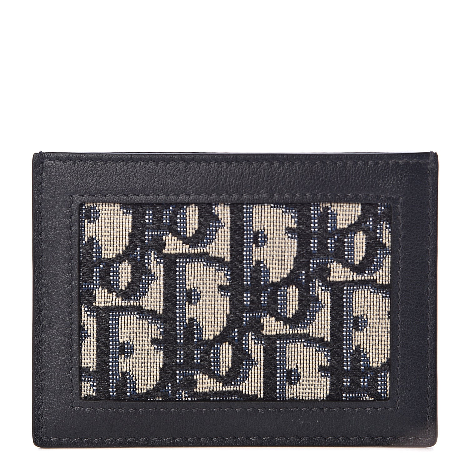 Christian Dior Calfskin Oblique Card Holder Blue 1 of 6