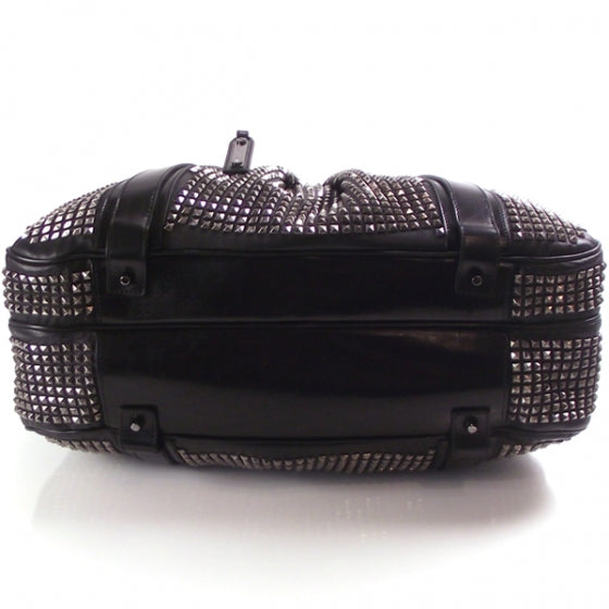 Burberry Prorsum Leather Studded Knight Satchel Black 4 of 9