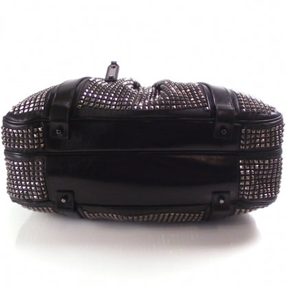 Burberry Prorsum Leather Studded Knight Satchel Black 4 of 9