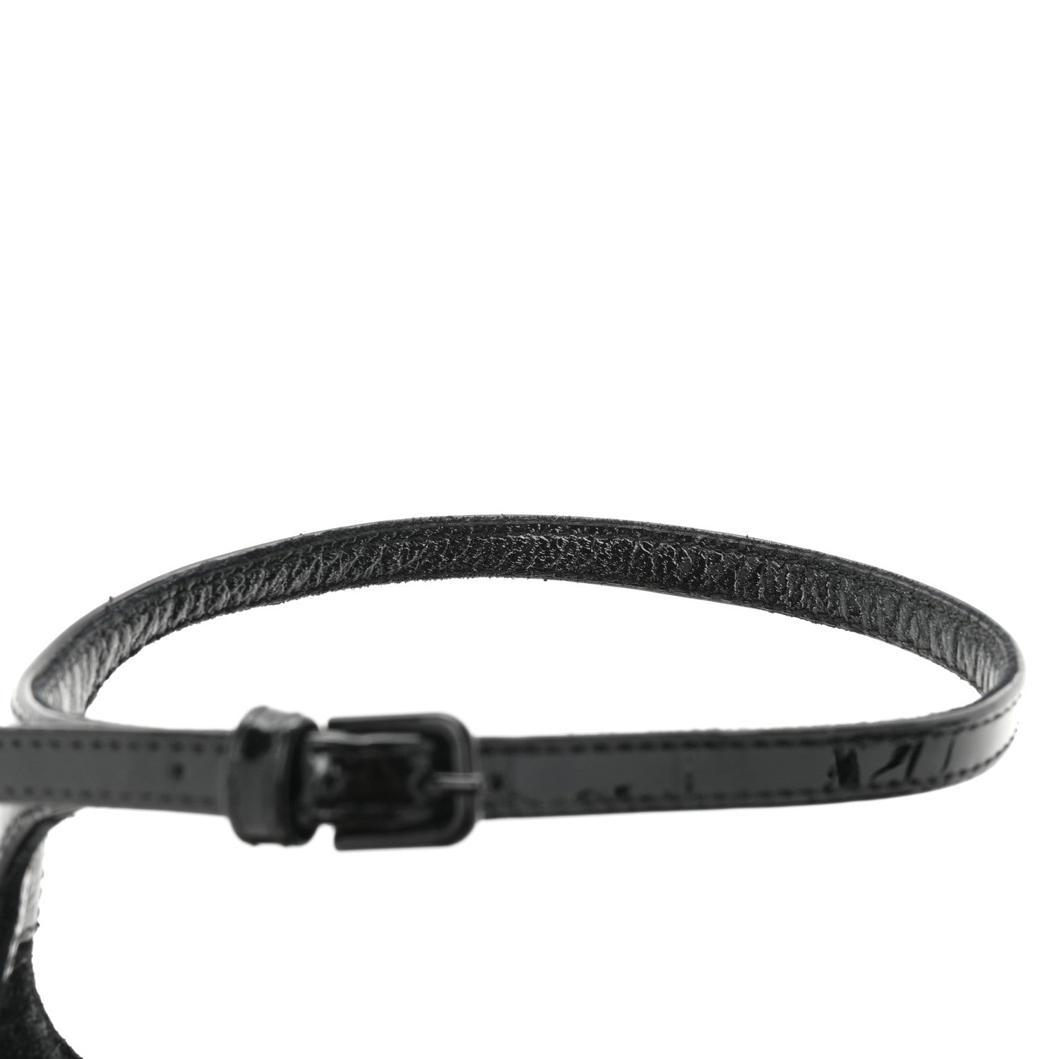 Saint Laurent Calfskin Cassandra 100 Ankle Strap Sandals 38.5 Black 9 of 13